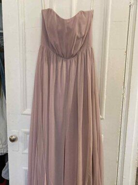 NWOT Belsoie strapless bridesmaid's dress in blush